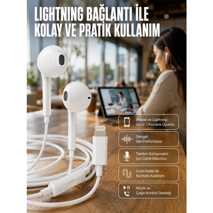 Konforlu Ergonomik Kare Tasarımlı Müzik Ve Çağrı Kulaklığı Yeni Nesil