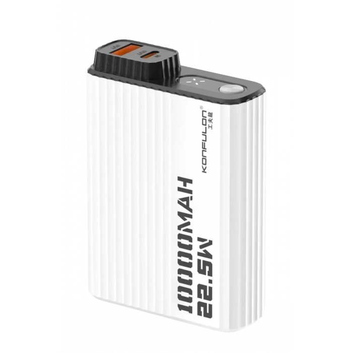 Konfulon A40Q 10.000 mAh PD 20W Mini Powerbank - Siyah-Beyaz