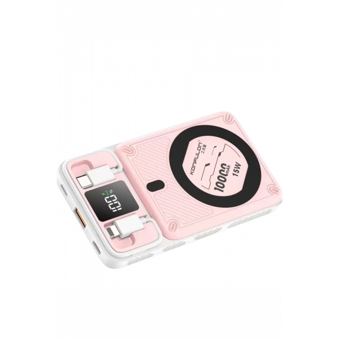 Konfulon M25W 10.000 mAh 20W PD Magsafe Powerbank - Pembe