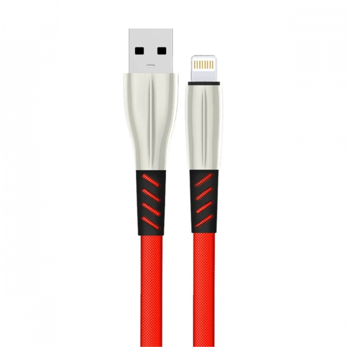 Konfulon S89 Metal Uçlu Lightning Kablo iphone Uyumlu 1M 2.4A - Kırmızı