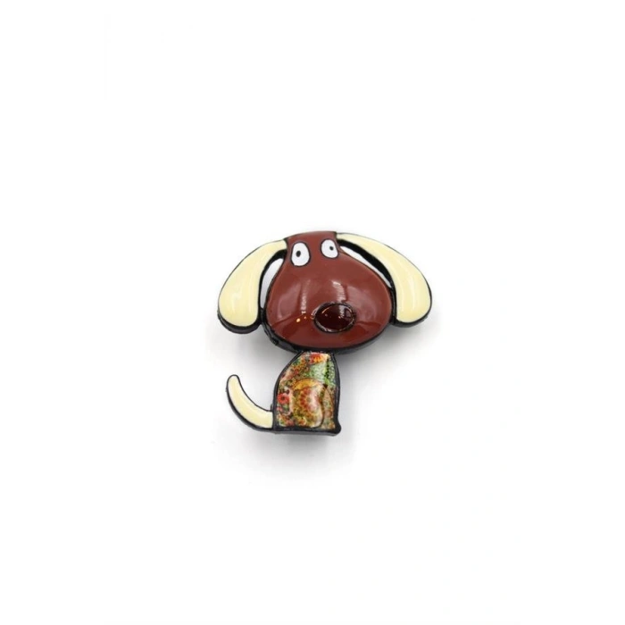 Köpek Broş - Kahverengi