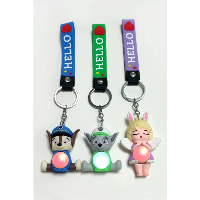 Köpek Işıklı Silikon Anahtarlık