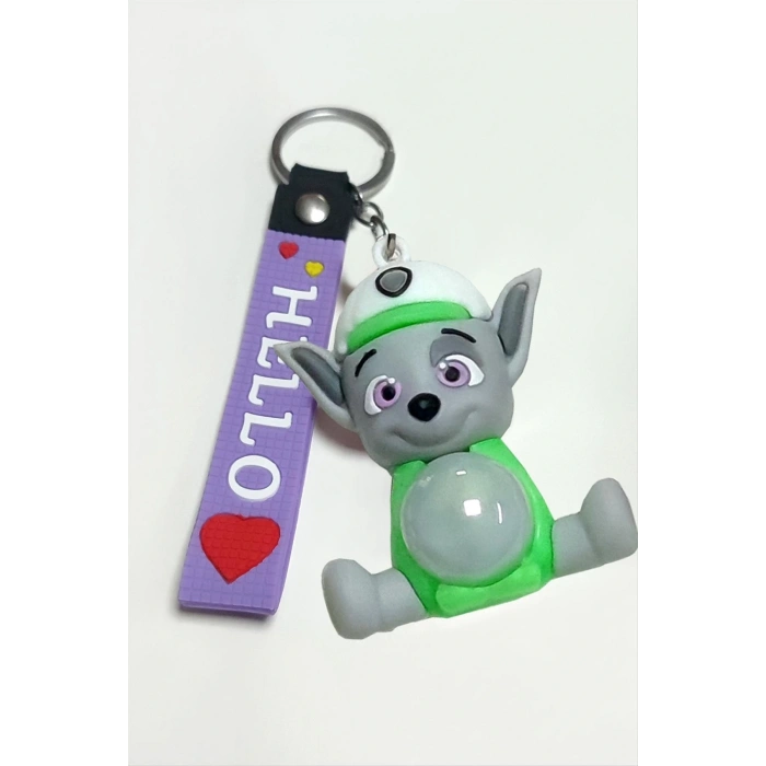 Köpek Işıklı Silikon Anahtarlık