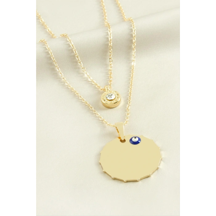 Köşeli İsim Yazılabilir Boş Plaka İkili Kolye