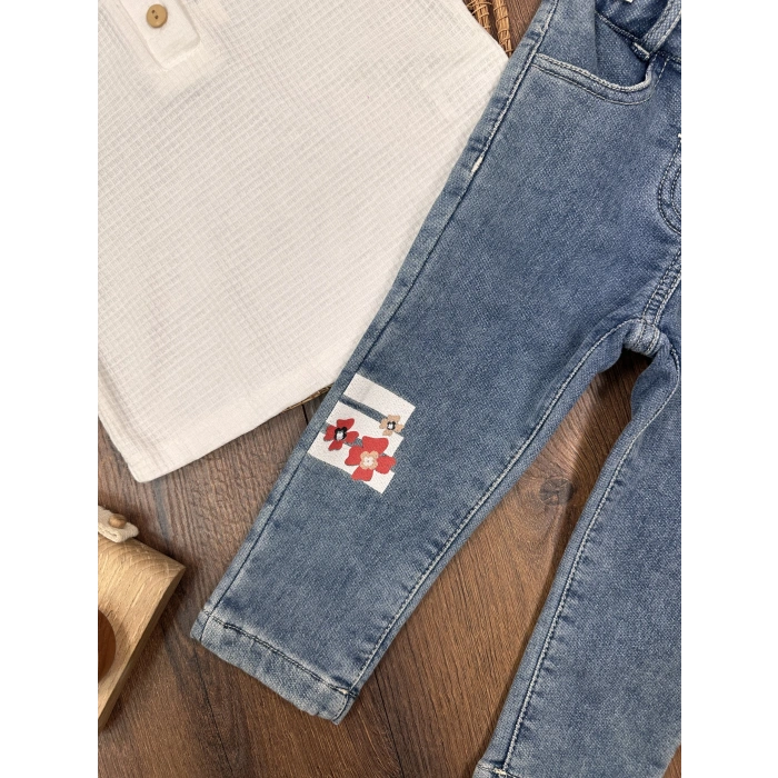 KOT PANTOLON BLUZ TAKIM, PAMUKLU, DESENLİ, MEVSİMLİK, GÜNLÜK, KIZ ÇOCUK & BEBEK  ALT ÜST TAKIM