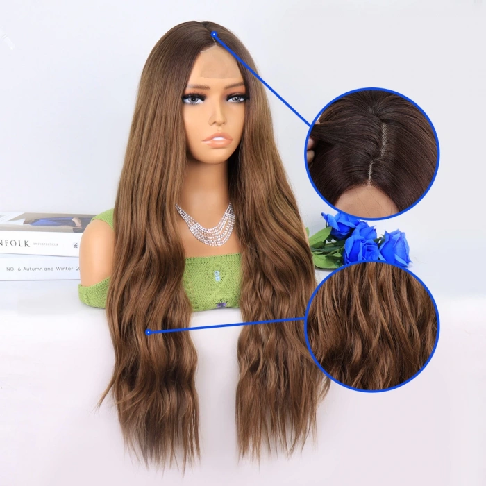 Koyu Kumral Açık Kumral Ombreli Tül Peruk