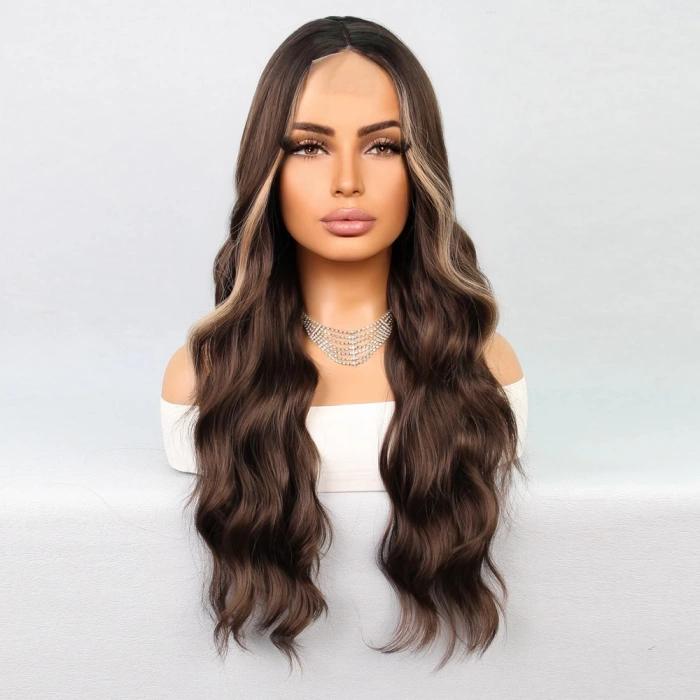 Koyu Kumral Balköpüğü Işıltılı Tül Peruk