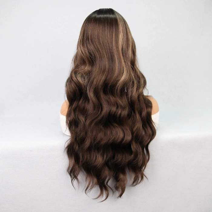 Koyu Kumral Balköpüğü Işıltılı Tül Peruk