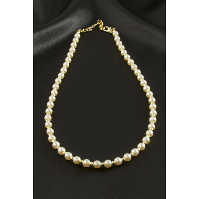 Krem Rengi İnci Kolye