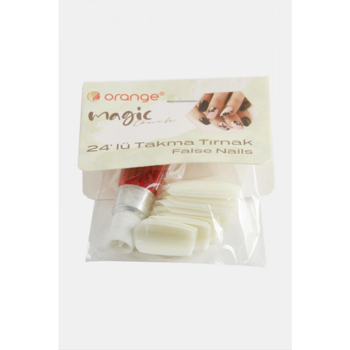 Krem Renkli Kartela Takma Tırnak 24 Adet