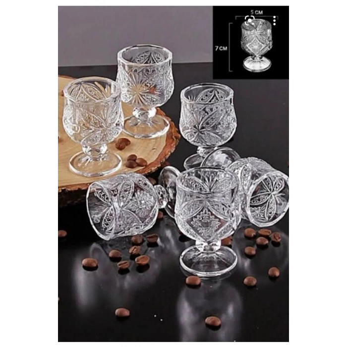Kristal Kahve Yanı Bardağı 6lı -R1720