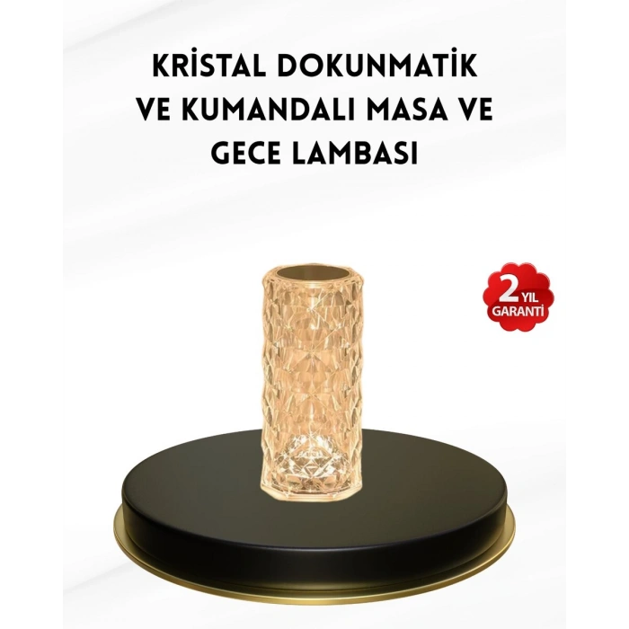 Kristal Tasarımlı Rgb Led Gece Lambası – Kumandalı Renk Değiştiren Dekoratif Işık