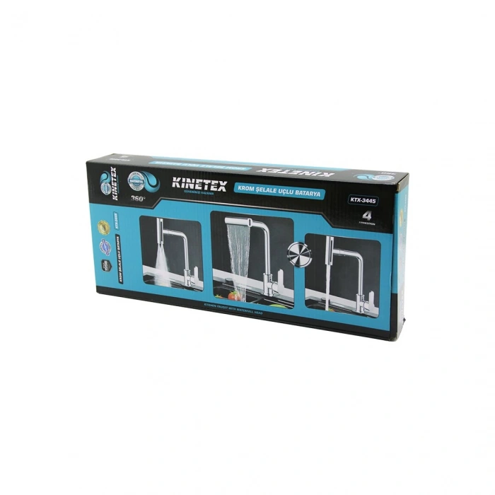 KROM GENİŞ - ŞELALE 4 FONKSİYONLU - 360 DERECE OYNAR BAŞLIK UZUN KUĞU BATARYA (4887)