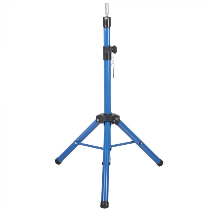 Kuaför Eğitim Mankeni İçin Metal Tripod - Mavi + Taşıma Çantası