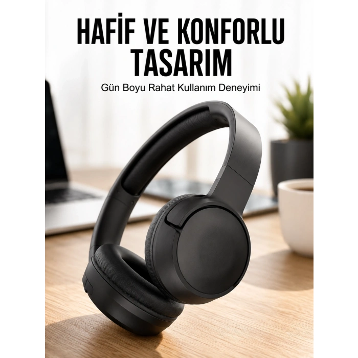 Kulak Üstü Kablosuz Bluetooth Kulaklık Gürültü Önleyici Uzun Şarj Süreli