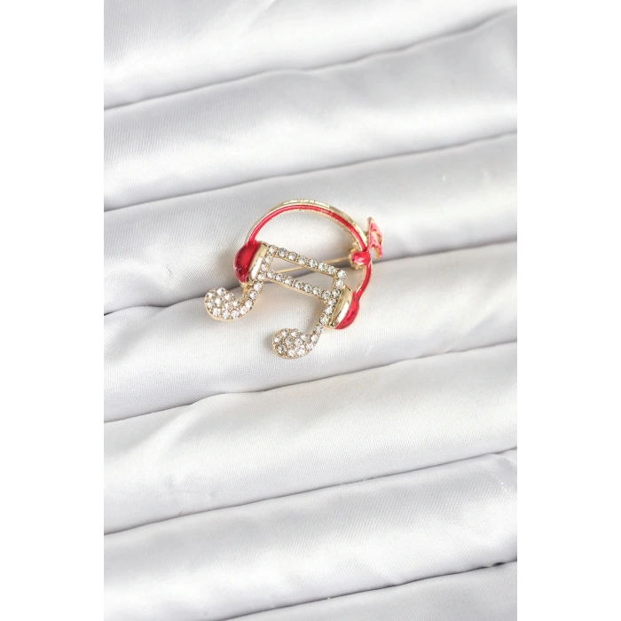 Kulaklıklı Nota Model Broş - TJ-BR467