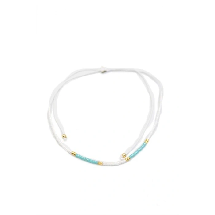 Kum Boncuk Halhal - Beyaz