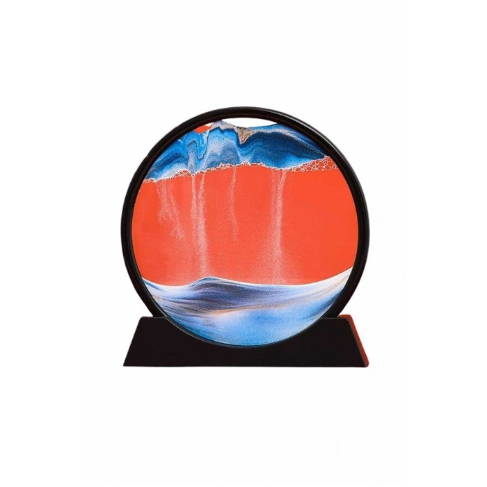 Kum Saati Yuvarlak Şık Kum Tablosu Dekoratif Kum Sulu Kum Saati