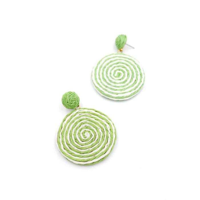 Kumaş Sarmal Küpe - Yeşil