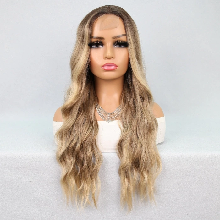 Kumral Dore Sarı Ombre Balköpüğü Röfleli Tül Peruk