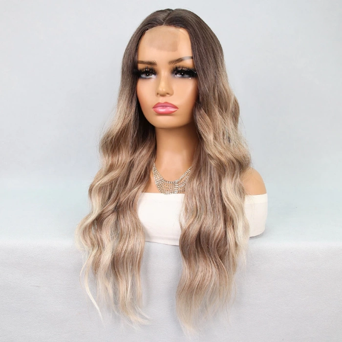 Kumral Platin Ombre Balköpüğü Röfleli Tül Peruk