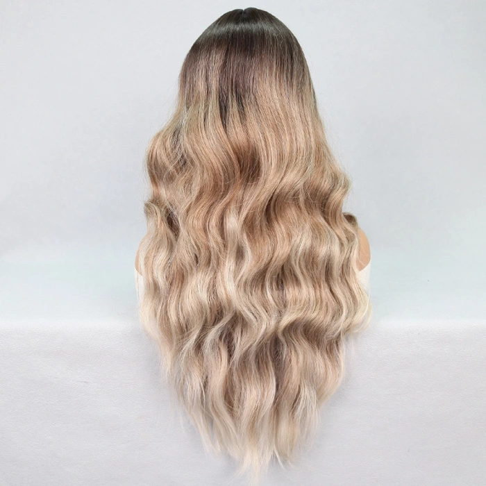 Kumral Platin Ombre Balköpüğü Röfleli Tül Peruk