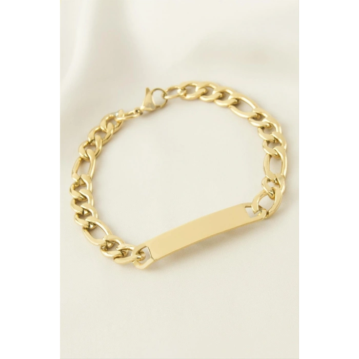 Künye Çelik Bileklik (İsim Yazılabilir) 4 cm