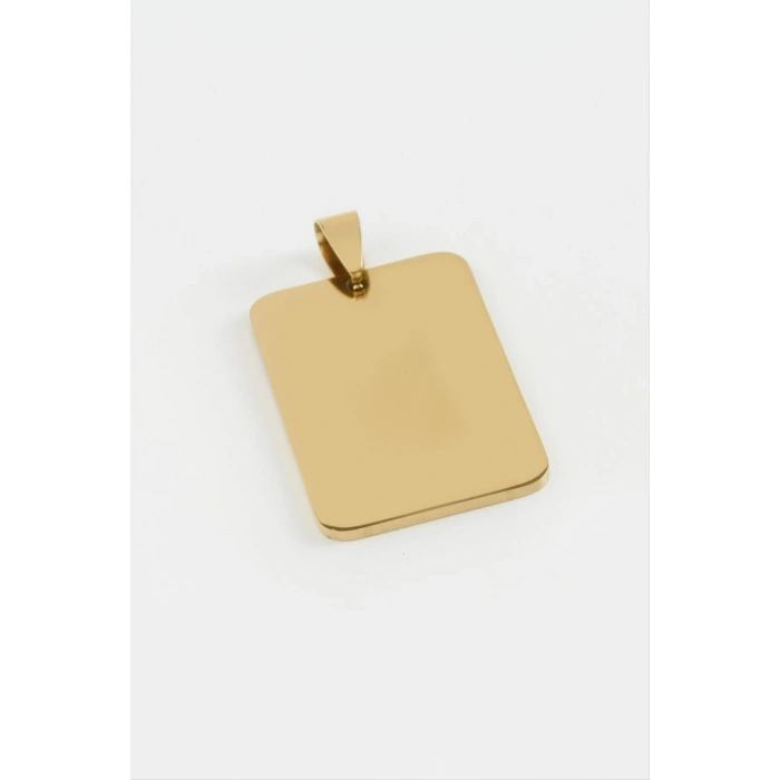 Künye İsim Yazılabilir Çelik Kolye Ucu 2,3*3,2 cm