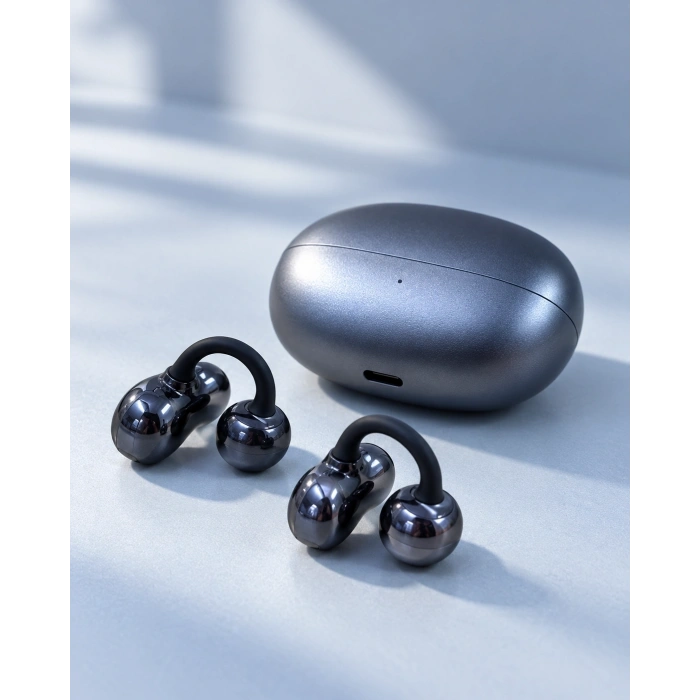 Küpe Tipi Klipsli Bluetooth 6.0 Kulaklık 2500 Saat Bekleme Süreli