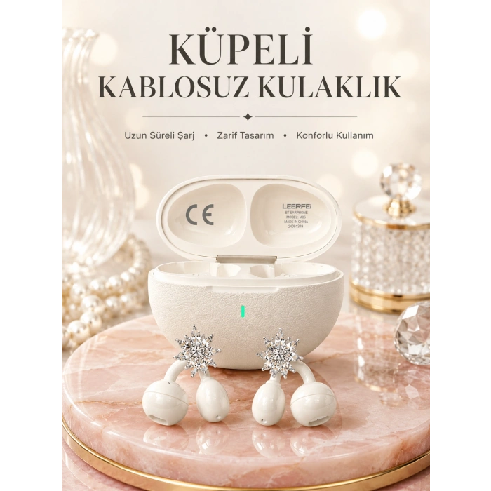 Küpeli Kablosuz Kulaklık Uzun Süreli Batarya Performansı