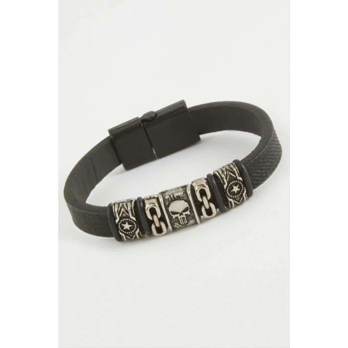 Kuru Kafa Kaliteli Mıknatıslı Suni Deri Bileklik