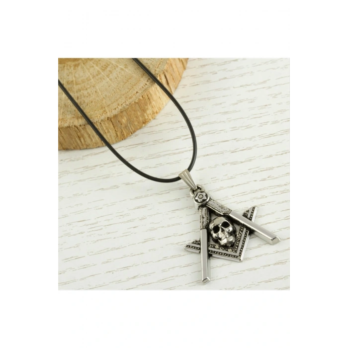 Kuru Kafa Metal Vinlex Deri Kolye