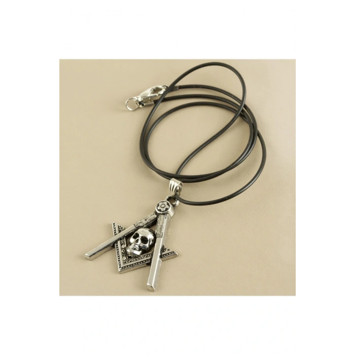 Kuru Kafa Metal Vinlex Deri Kolye