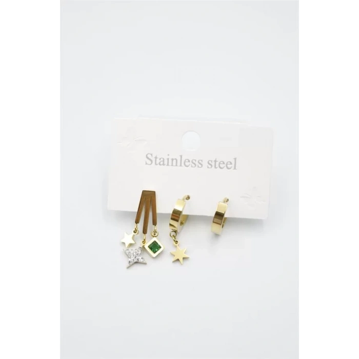 Kutup Yıldızı Çoklu Küpe - Altın