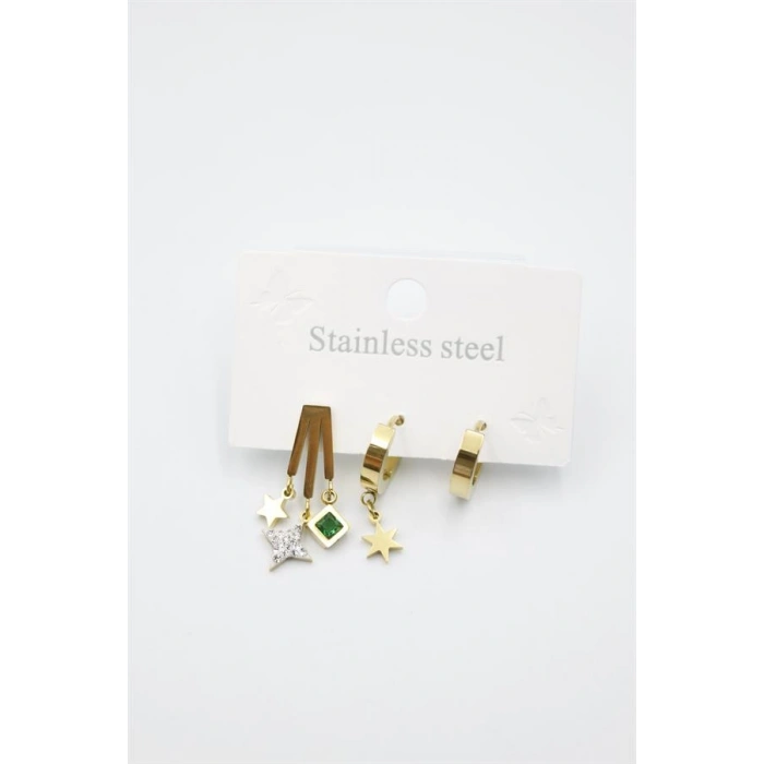 Kutup Yıldızı Çoklu Küpe - Altın