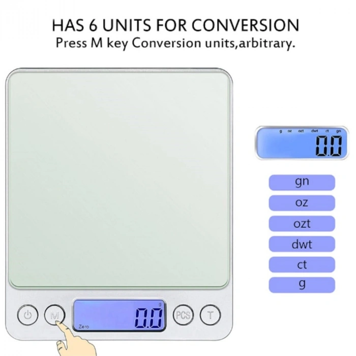 Kuyumcu Terazisi Profesyonel Dijital 2000 gr Hasas Terazi 0.1 Gr (4887)