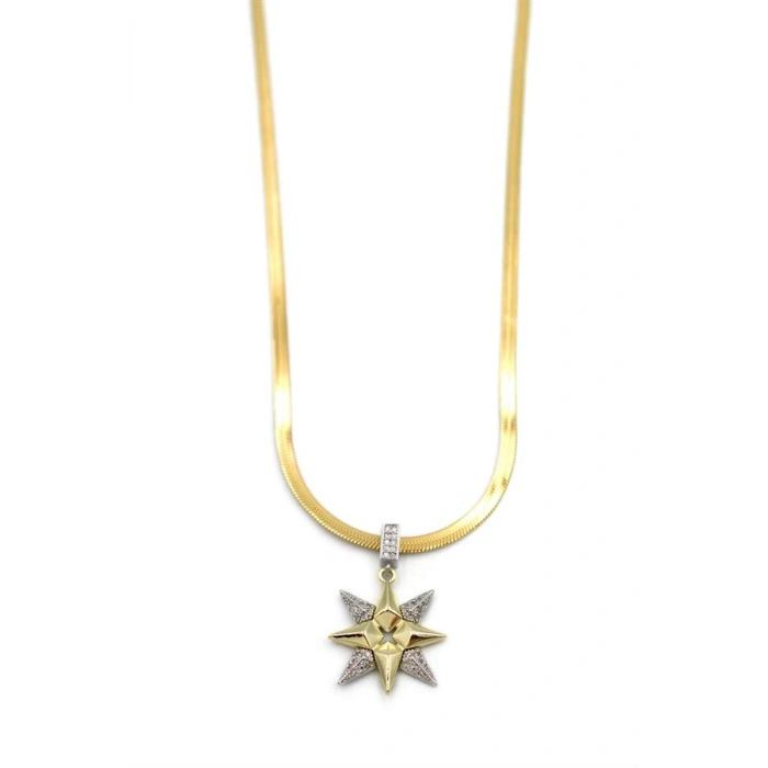 Kuzey Yıldızı İtalyan Zincir Kolye - Altın