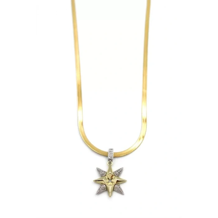 Kuzey Yıldızı İtalyan Zincir Kolye - Altın