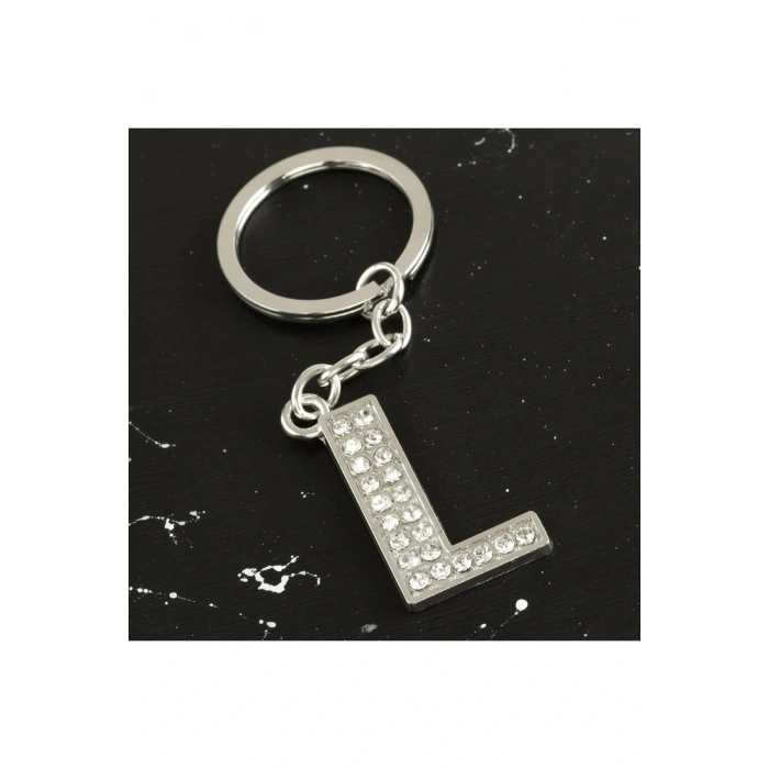 L Harfli Taşlı Anahtarlık