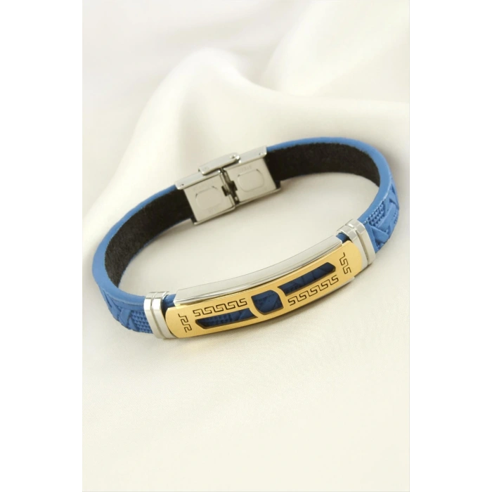 Labirent Deri Çelik Bileklik