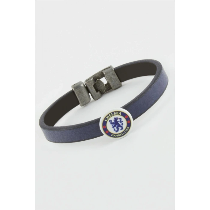 Lacivert Renkli Suni Deri Bileklik