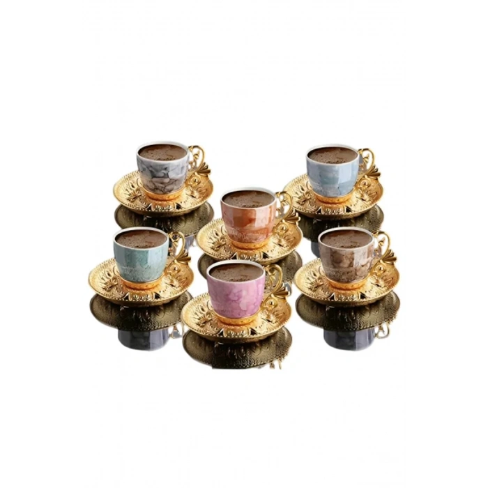 Lal Desenli Mix Kahve Seti -BSM109