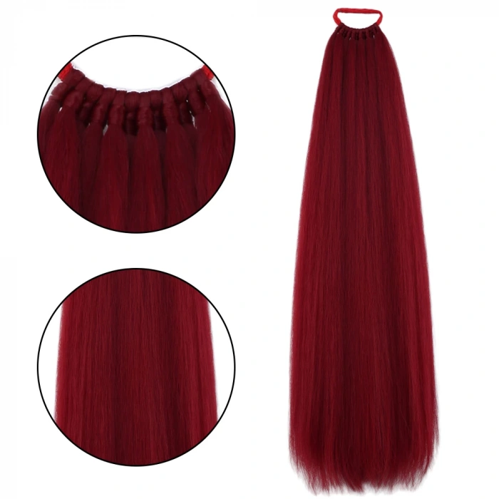 Lastik Tokalı At Kuyruğu Düz - Kızıl