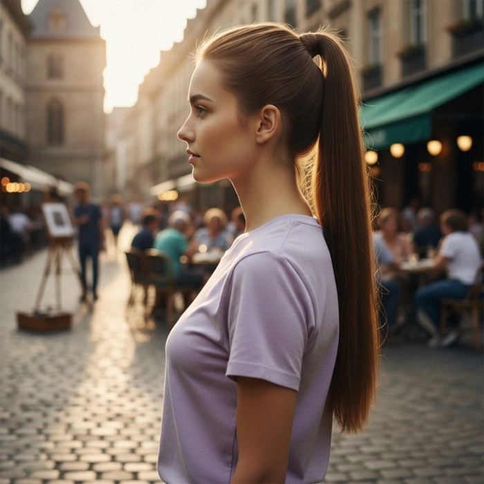 Lastik Tokalı At Kuyruğu Düz - Kumral