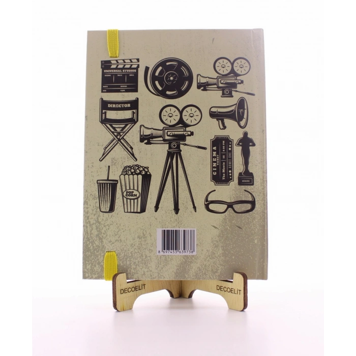 Lastikli Çizgisiz Sert Kapak Retro Cinema Defter