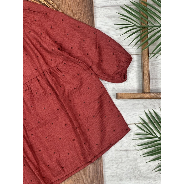 LASTİKLİ KOL, PAMUKLU, DESENLİ, MEVSİMLİK, GÜNLÜK, KIZ ÇOCUK & BEBEK ELBISE KALIBI BÜYÜK