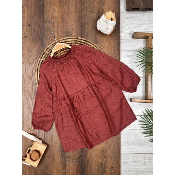 LASTİKLİ KOL, PAMUKLU, DESENLİ, MEVSİMLİK, GÜNLÜK, KIZ ÇOCUK & BEBEK ELBISE KALIBI BÜYÜK