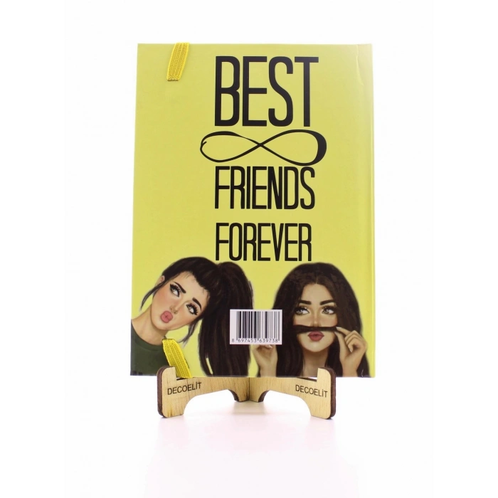 Lastikli Noktalı Sert Kapak Best Friend Defter