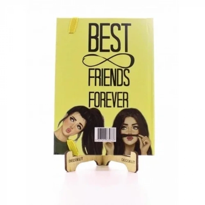 Lastikli Noktalı Sert Kapak Best Friend Defter
