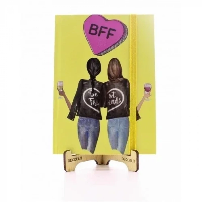 Lastikli Noktalı Sert Kapak Best Friend Defter